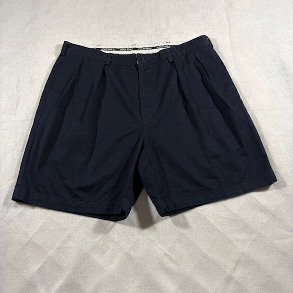 Polo Golf Ralph Lauren Mens 40 Navy Pleated Classic Golf Shorts 100% Cotton
